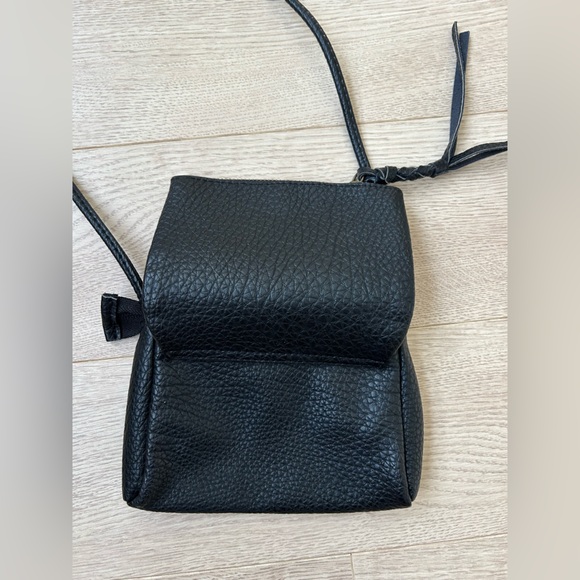 Black Vegan Leather Mini Crossbody Bag - Picture 4 of 5